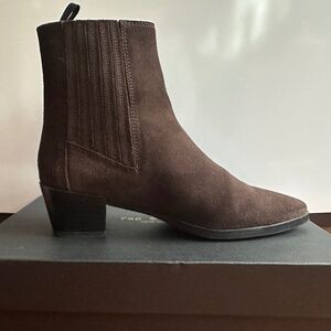 Rag & Bone Rylee Mocha Suede Booties, 38.5 EU, 8.5 US